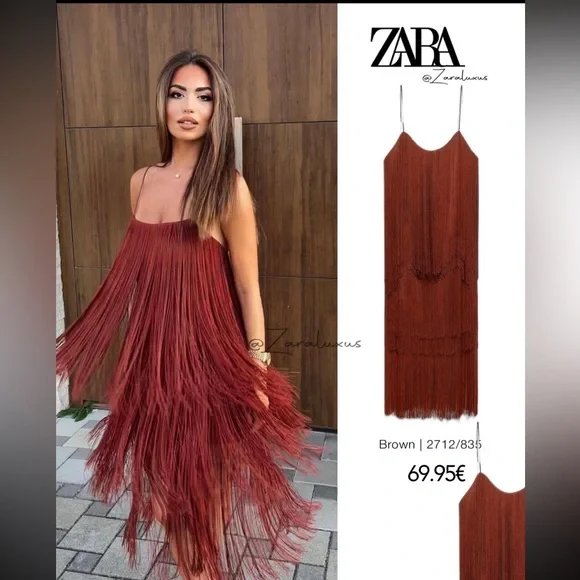 Zara strappy fringed dress 2712/835 286/019 - Picture 11 of 12